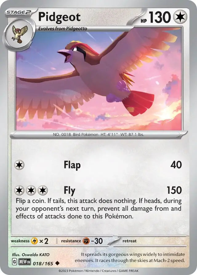018/165 Pidgeot 151 Pokémon Card