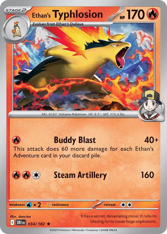 034/182 Ethan's Typhlosion Destined Rivals Pokémon Card