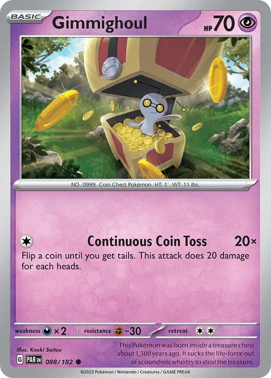 088/182 Gimmighoul Paradox Rift Pokémon Card
