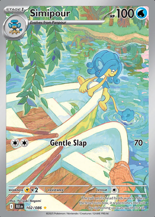 102/086 Simipour Illustration Rare Black Bolt Pokémon Card