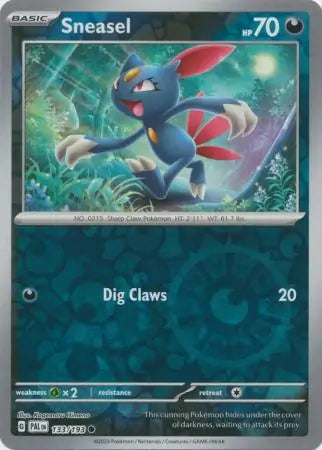 133/193 Sneasel Reverse Holo Paldea Evolved Pokémon Card