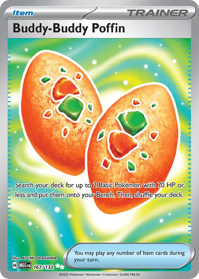 167/132 Buddy-Buddy Poffin Mega Evolution Pokémon Card