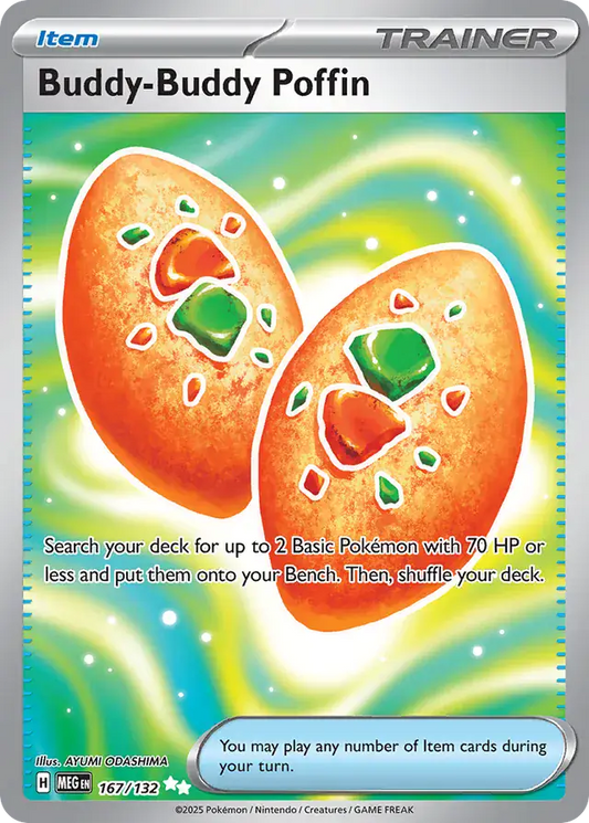167/132 Buddy-Buddy Poffin Mega Evolution Pokémon Card