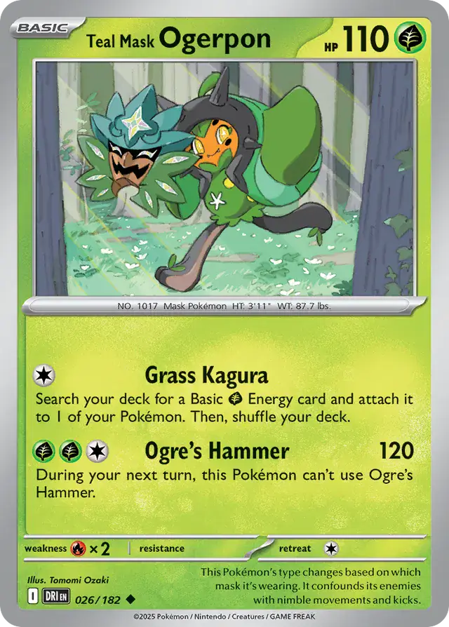 026/182 Teal Mask Ogerpon Destined Rivals Pokémon Card