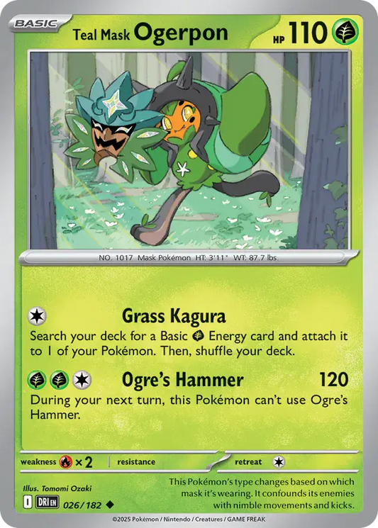026/182 Teal Mask Ogerpon Destined Rivals Pokémon Card