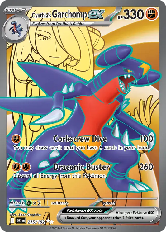 215/182 Cynthia's Garchomp ex Destined Rivals Pokémon Card