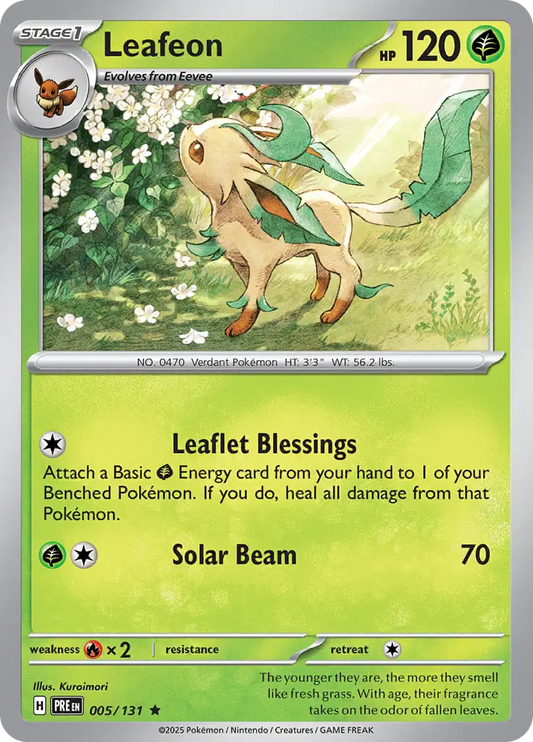 005/131 Leafeon Prismatic Evolutions Pokémon Card