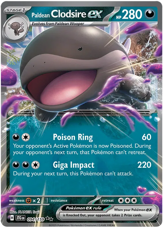 094/159 Paldean Clodsire ex Journey Together Pokémon Card