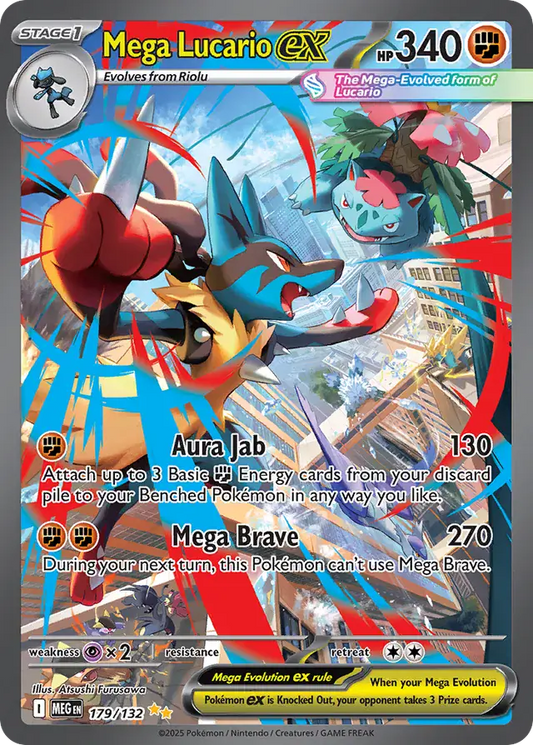 179/132 Mega Lucario ex Mega Evolution Pokémon Card