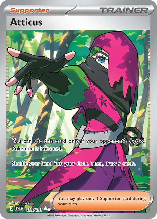 133/131 Atticus Prismatic Evolutions Pokémon Card