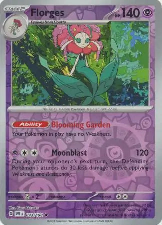 093/198 Florges Reverse Holo Scarlet & Violet Base Set Pokémon Card
