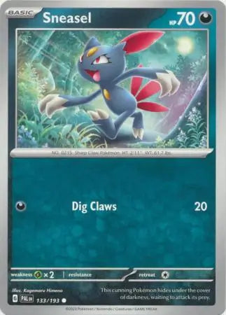 133/193 Sneasel Paldea Evolved Pokémon Card