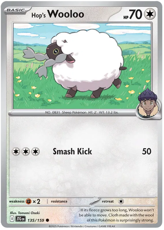 135/159 Hop's Wooloo Journey Together Pokémon Card