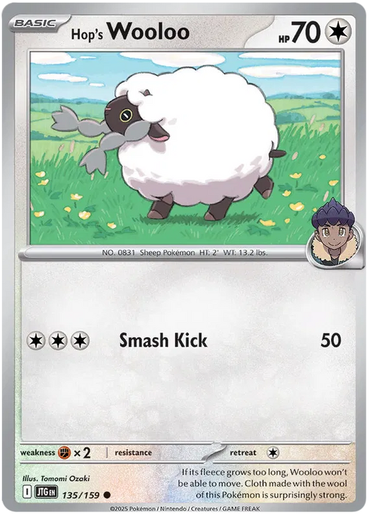135/159 Hop's Wooloo Journey Together Pokémon Card