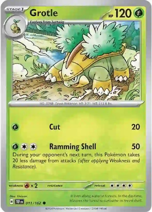 011/162 Grotle Temporal Forces Pokémon Card