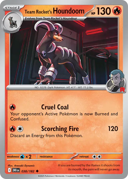 038/182 Team Rocket's Houndoom Destined Rivals Pokémon Card
