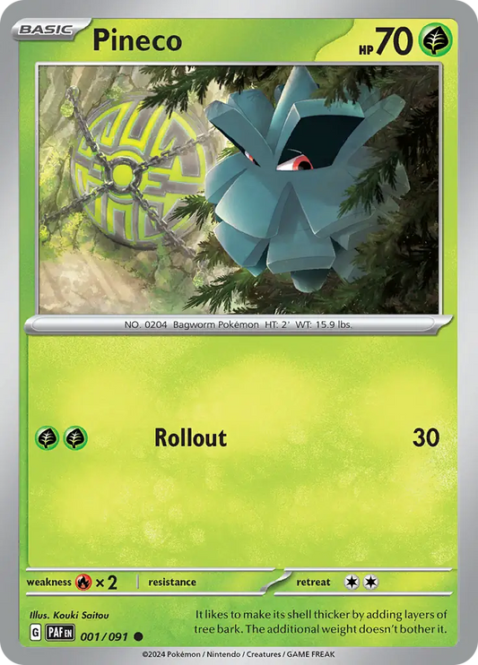 001/091 Pineco Paldean Fates Pokémon Card