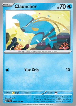 049/198 Clauncher Scarlet & Violet Base Set Pokémon Card