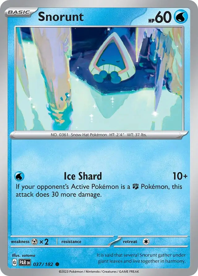 037/182 Snorunt Paradox Rift Pokémon Card