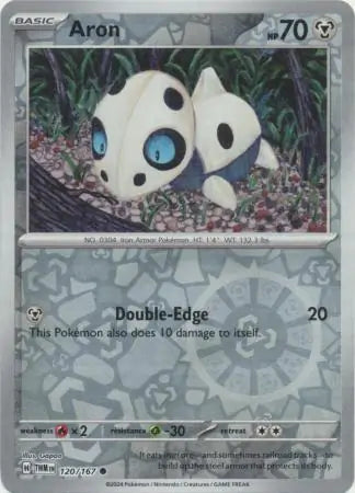 120/167 Aron Reverse Holo Twilight Masquerade Pokémon Card