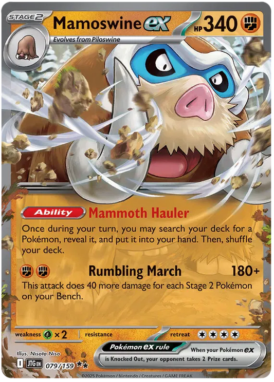 079/159 Mamoswine ex Journey Together Pokémon Card