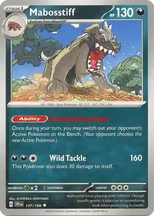 137/198 Mabosstiff Scarlet & Violet Base Set Pokémon Card