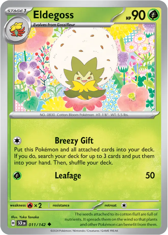 011/142 Eldegoss Stellar Crown Pokémon Card
