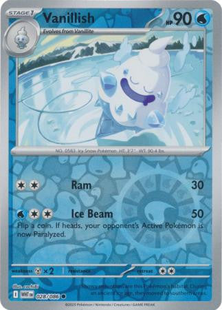 028/086 Vanillish Reverse Holo White Flare Pokémon Card