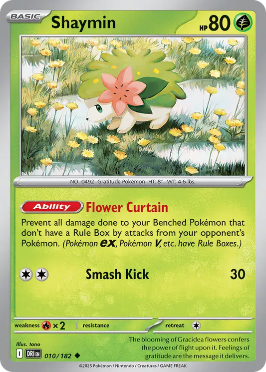 010/182 Shaymin Destined Rivals Pokémon Card