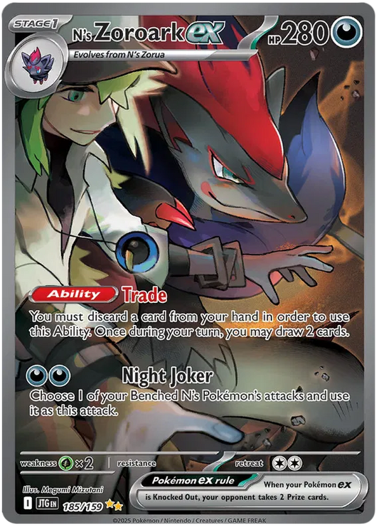185/159 N's Zoroark ex Journey Together Pokémon Card