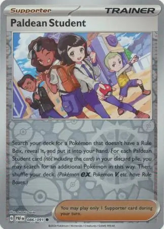 086/091 Paldean Student Reverse Holo Paldean Fates Pokémon Card