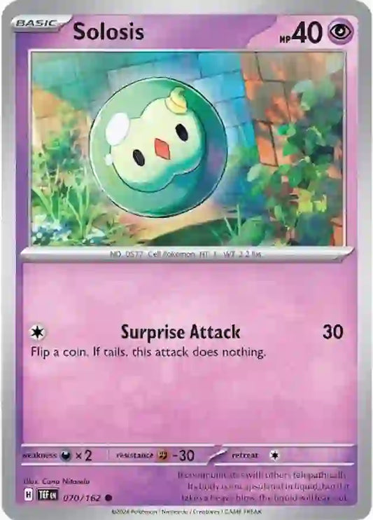 070/162 Solosis Scarlet & Violet Temporal Forces Pokémon Card