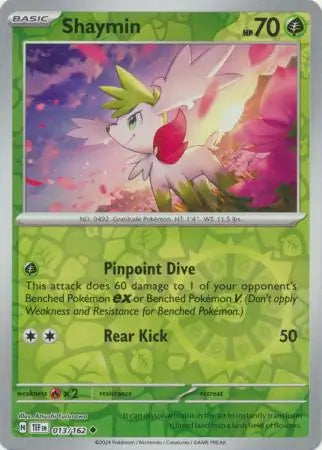 013/162 Shaymin Reverse Holo Temporal Forces Pokémon Card