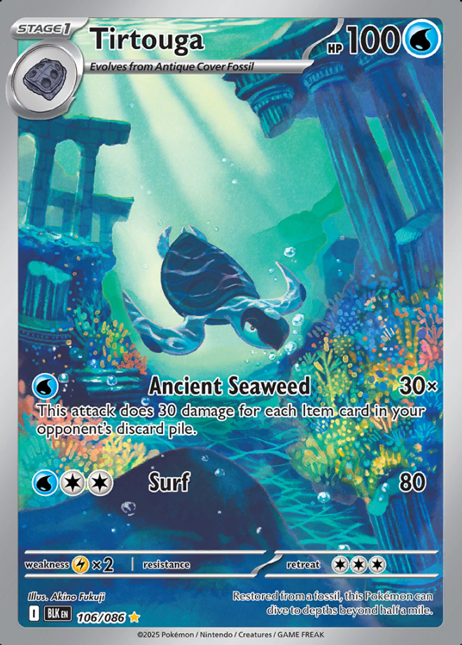 106/086 Tirtouga Illustration Rare Black Bolt Pokémon Card