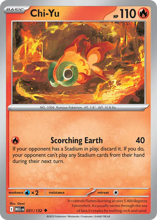 031/132 Chi-Yu Mega Evolution Pokémon Card