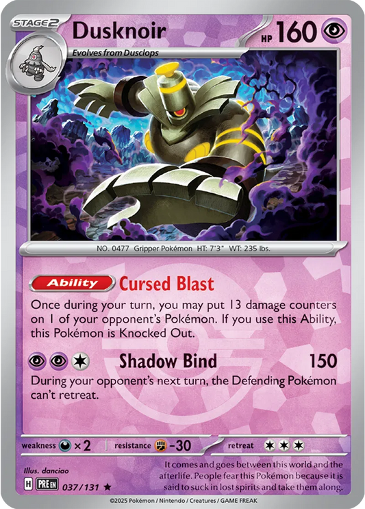037/131 Dusknoir Poke Ball Holo Prismatic Evolutions Pokémon Card