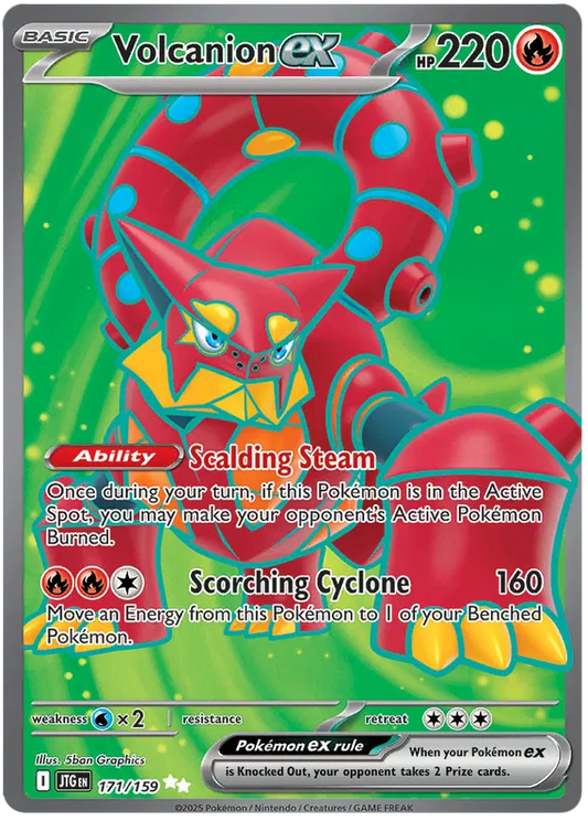 171/159 Volcanion ex Journey Together Pokémon Card