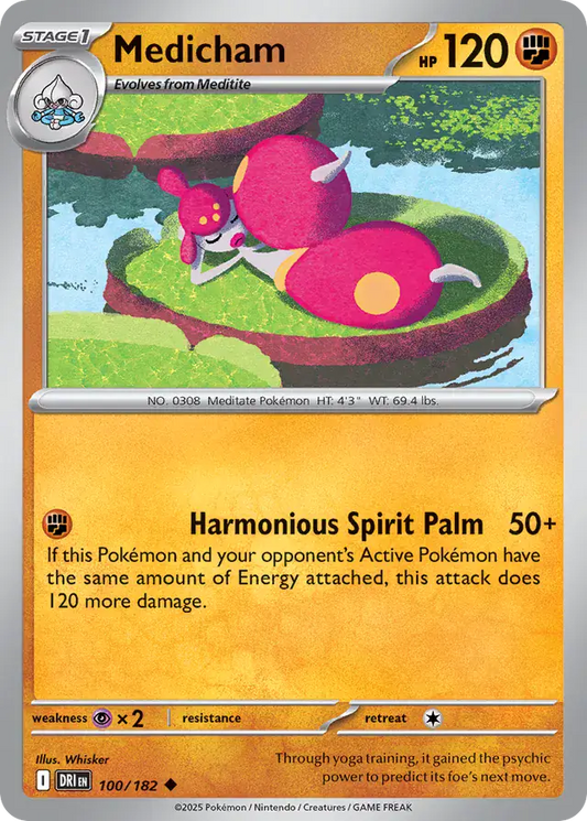 100/182 Medicham Destined Rivals Pokémon Card