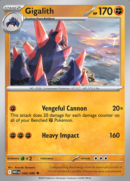 048/086 Gigalith White Flare Pokémon Card