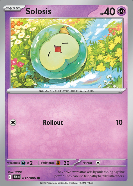 037/086 Solosis Black Bolt Pokémon Card