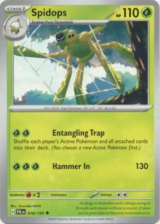 018/193 Spidops Paldea Evolved Pokémon Card