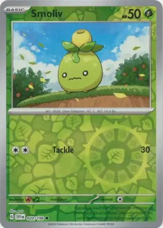 020/198 Smoliv Reverse Holo Scarlet & Violet Base Set Pokémon Card