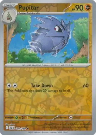 081/159 Pupitar Reverse Holo Journey Together Pokémon Card