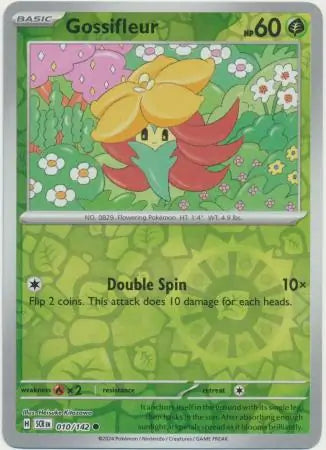010/142 Gossifleur Reverse Holo Stellar Crown Pokémon Card