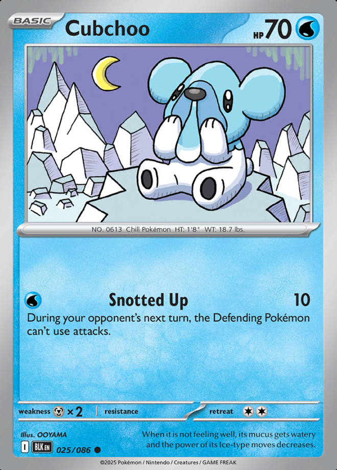 025/086 Cubchoo Black Bolt Pokémon Card
