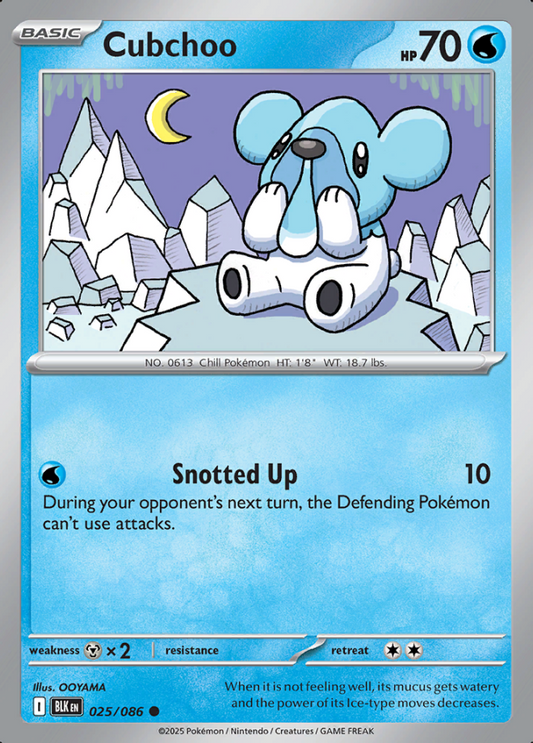 025/086 Cubchoo Black Bolt Pokémon Card
