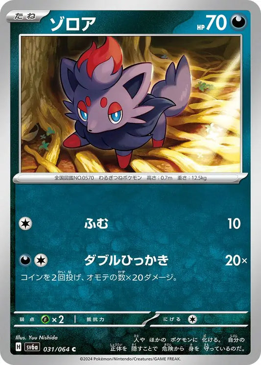 031/064 Zorua Night Wanderer Pokémon Card