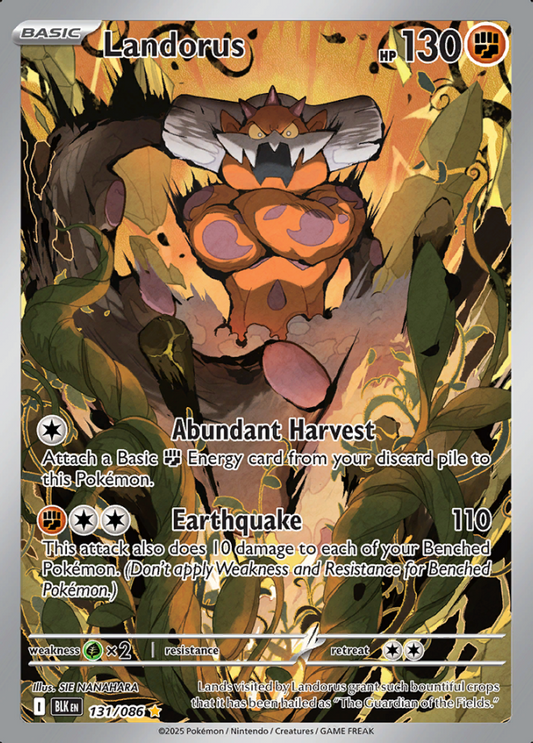 131/086 Landorus Illustration Rare Black Bolt Pokémon Card