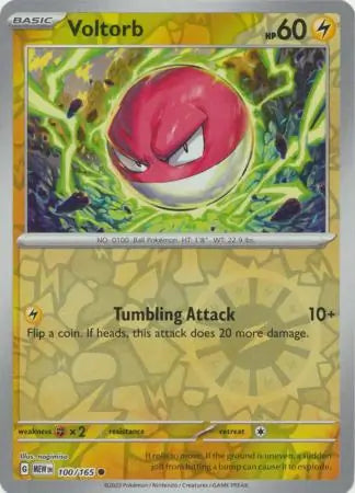 100/165 Voltorb Reverse Holo 151 Pokémon Card