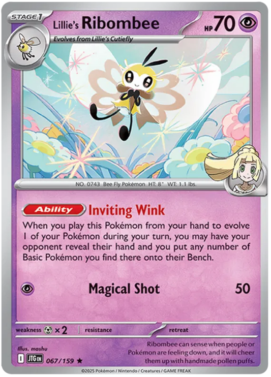 067/159 Lillie's Ribombee Journey Together Pokémon Card